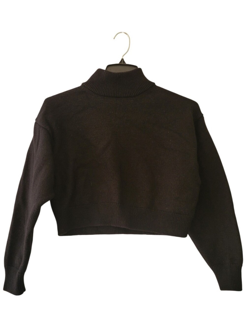Wilfred Free Aritzia 100% Merino Wool Black Cropped Turtleneck Sweater Size M